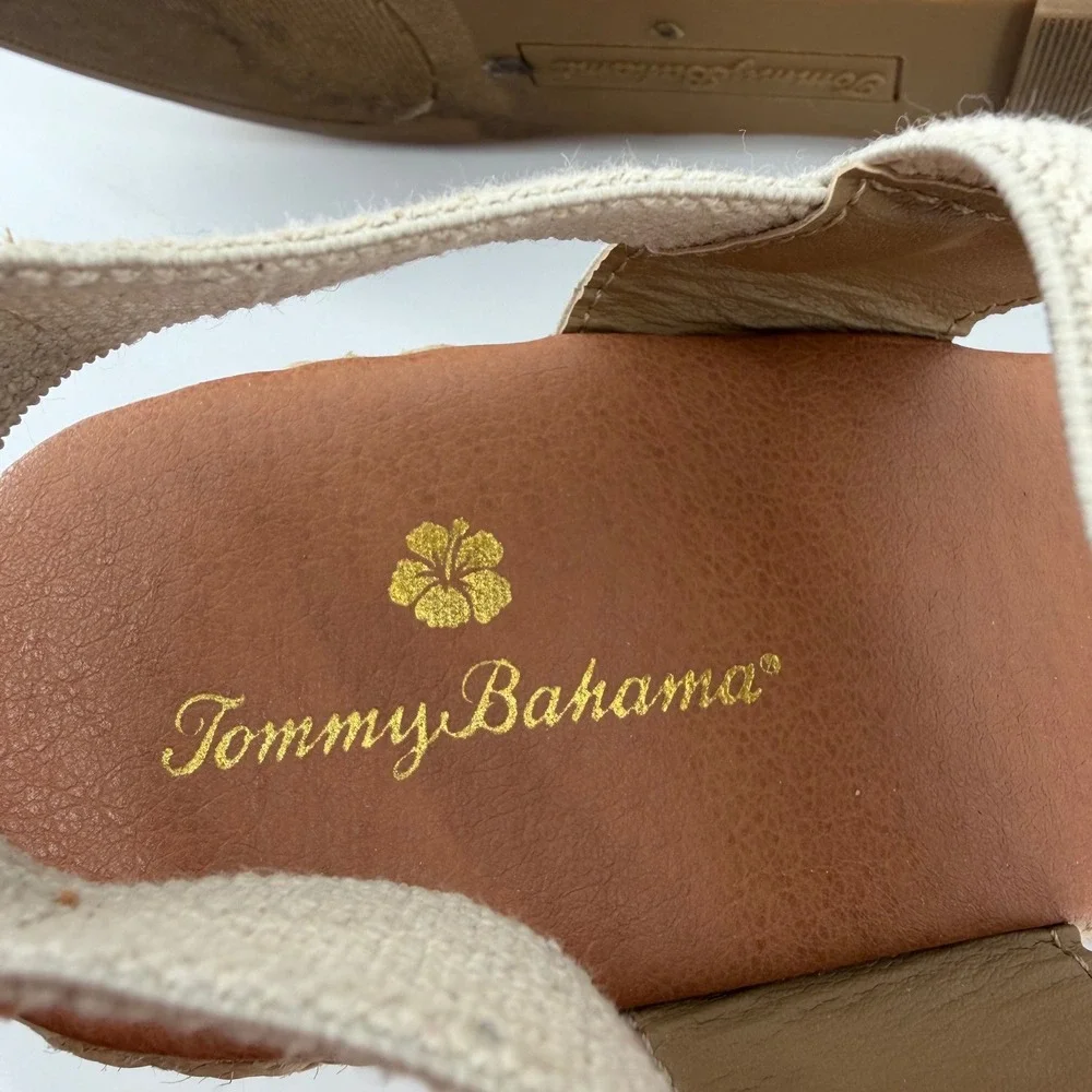 Tommy Bahama‎ Sakura Espadrille Wedge Beige Womens 8.5 M Jute Sandals